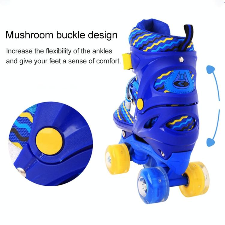 Kids Double-row Roller Skates - Full-flash White Size s - Blue