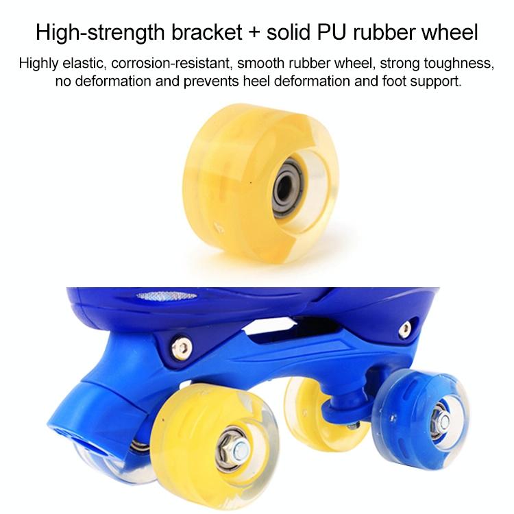 Kids Double-row Roller Skates - Full-flash White Size s - Blue