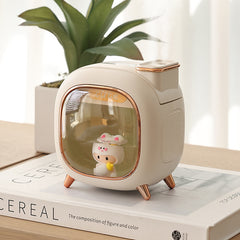 Off White USB Desktop Dual Mist Cute Humidifier with Essential Oil Diffuser, 500ml Large Capacity, Quiet Aromatherapy Machine for Bedroom and Office(without essential oil)