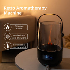 Creative Retro Flame Essential Oil Diffuser - Portable Humidifier for Office, Bedroom & Camping