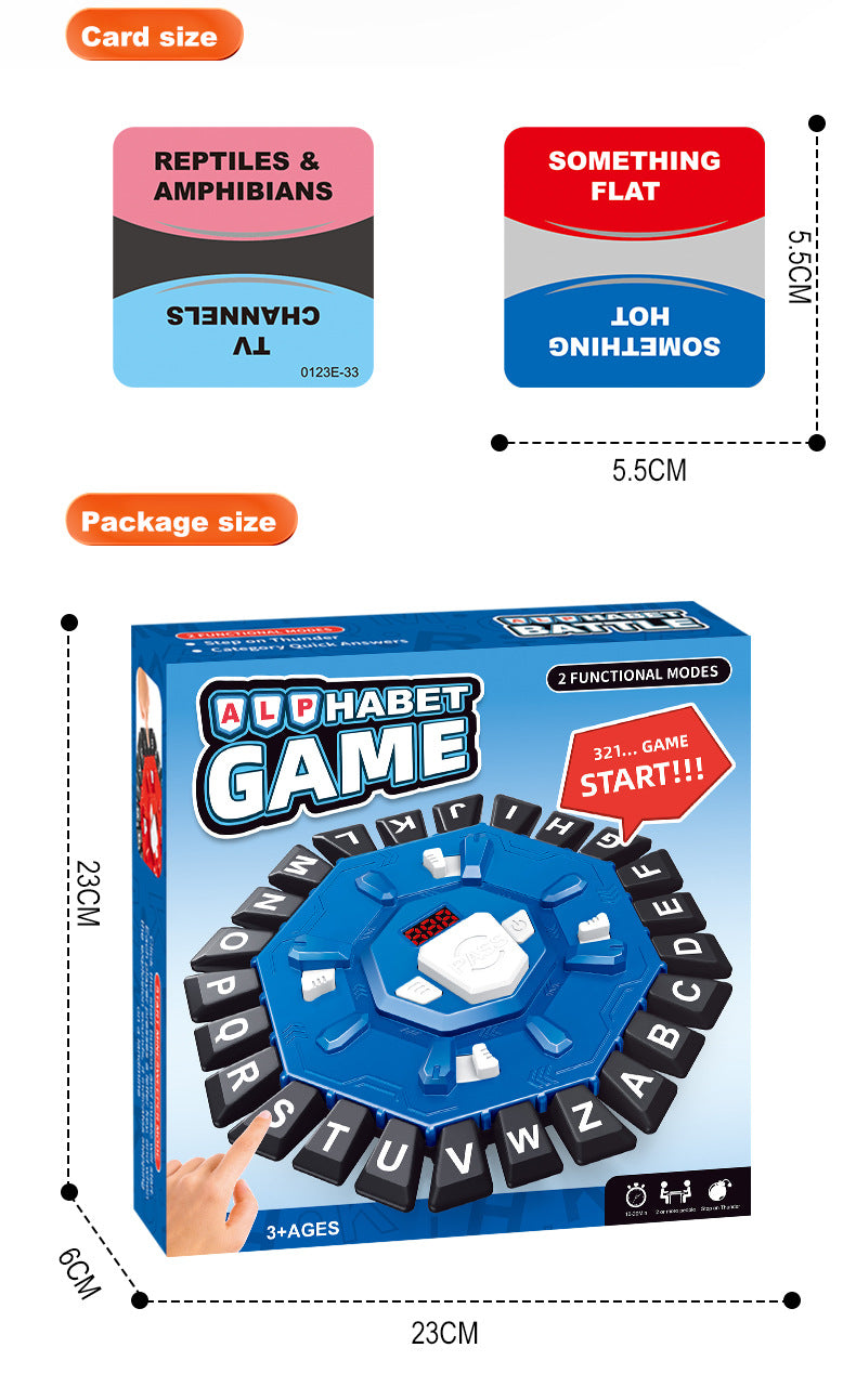 2pc Electronic Alphabet Categories Game - Fast-Paced Word Challenge for Family Fun(red)