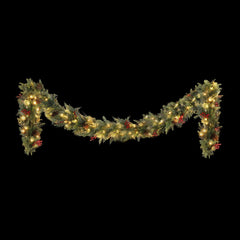 Jingle Jollys 3M Christmas Garland Pre-lit LED with Pine Cones Xmas Decor Green