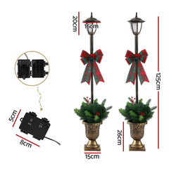 Jingle Jollys Christmas Lights 125cm Lamp Post 50 LED Fairy Light Decorations
