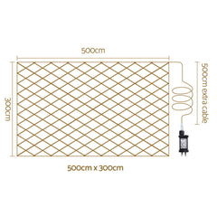 Jingle Jollys Christmas Lights 5Mx3M Net String Light 600 LED Colourful Beads